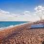 Boote am Sandstrand von Pineda De Mar
